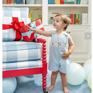 Snyder's Smocked Jon Jon Buckhead Blue Gingham Balloon TBBC Beaufort Bonnet Jump